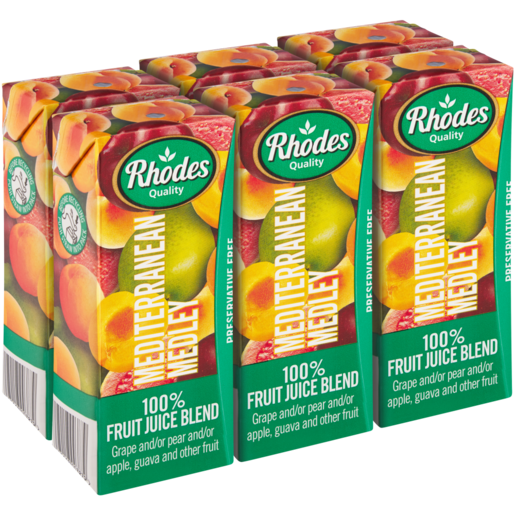 Rhodes Quality Mediterranean Medley 100% Fruit Juice Blend 6 x 200ml