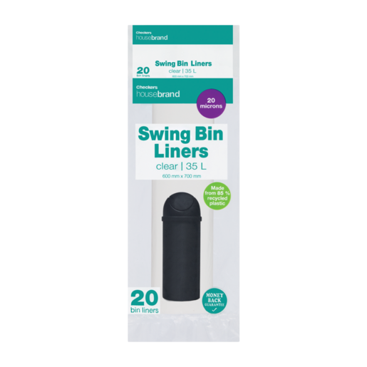 Checkers Housebrand Clear Swing Bin Liners 20 Pack
