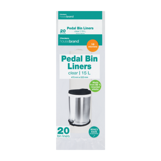 Checkers Housebrand Clear Pedal Bin Liners 20 Pack
