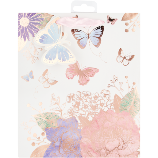Butterfly Foil Kraft Medium Gift Bag