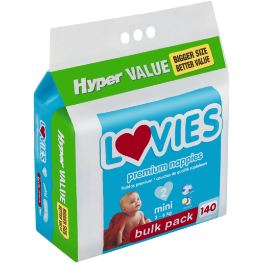Hyper Value Lovies Mini Premium Nappies 140 Pack