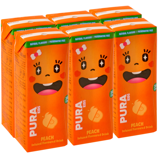 Pura Kids Peach Infused Flavoured Drink Box 6 x 200ml