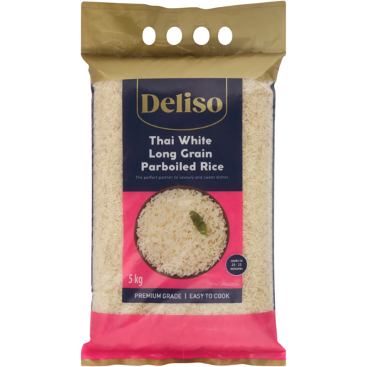 Deliso Thai White Long Grained Parboiled Rice 5kg