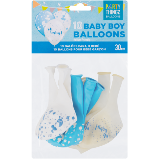 Party Thingz Assorted Baby Boy Printed Balloons 10 Piece