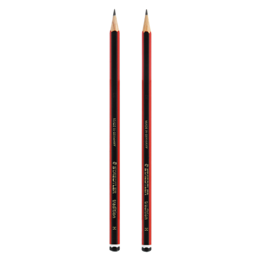Staedtler Tradition Black & Red H Pencils 2 Pack