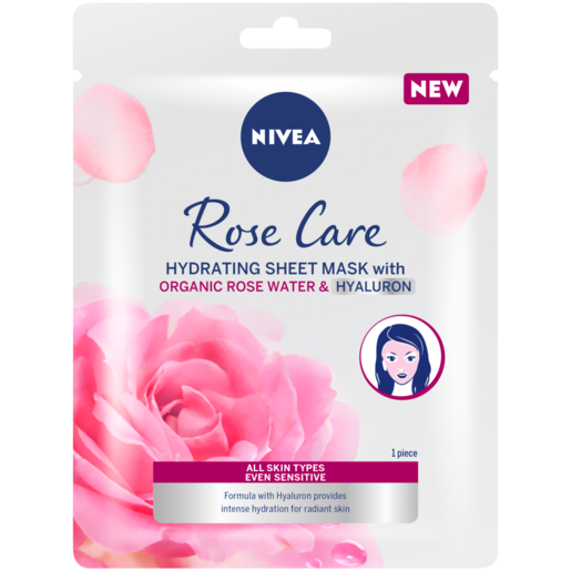 NIVEA Rose Care Hydrating Sheet Mask With Organic Rose Water & Hyaluron