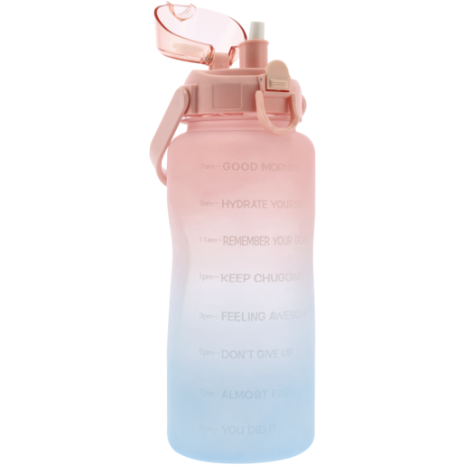 Pink & Blue PETG Bottle With Straw 2L