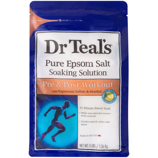 Dr Teal's Pre & Post Workout Pure Epsom Salt Soak 1.36kg 