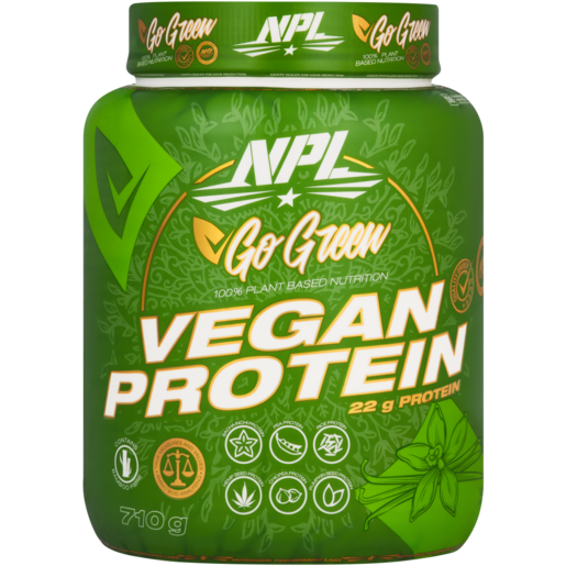 NPL Go Green Vanilla Flavoured Vegan Protein 710g