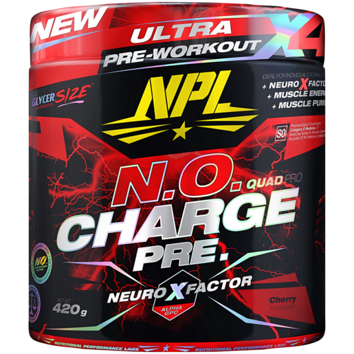 NPL N.O Charge Cherry Flavoured Ultra Pre-Workout 420g