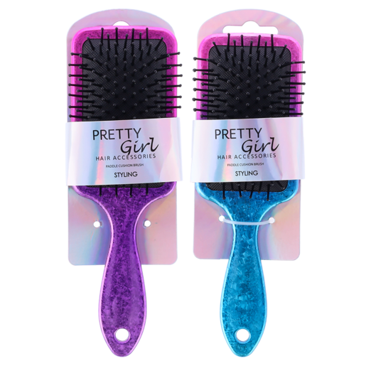 Pretty Girl Glitter Paddle Brush (Colour May Vary)