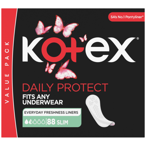 Kotex Daily Protect Unscented Slim Pantyliners 88 Pack