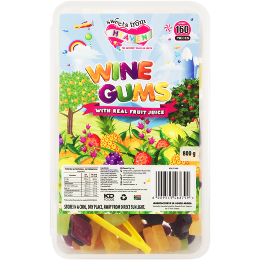 Sweets From Heaven Wine Gums Tub 800g