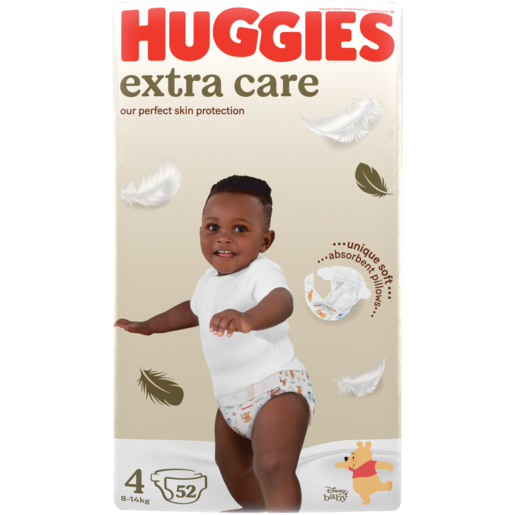 Huggies Extra Care Size 4 Diapers 52 Pack (8-14kg)