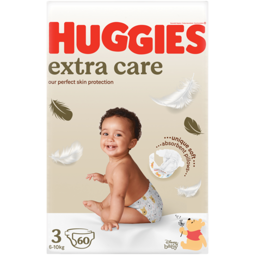 Huggies Extra Care Size 3 Diapers 60 Pack (6-10kg)