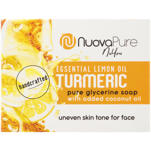 Nuovapure Essential Lemon Oil & Turmeric Glycerine Face & Body Soap Bar 100g