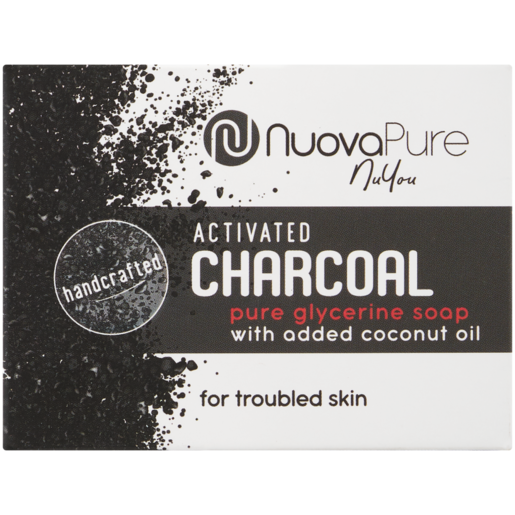 Nuovapure Activated Charcoal Glycerine Face & Body Soap Bar 100g