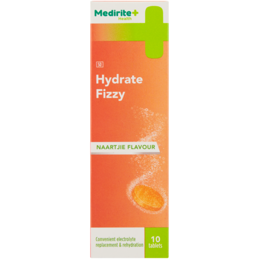 Medirite Naartjie Flavoured Hydrate Fizzy Effervescent Tablets 10 Pack