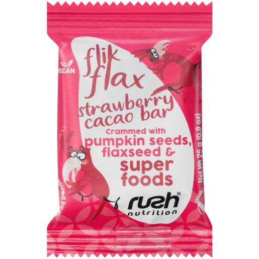 Rush Nutrition Flik Flax Strawberry & Cacao Bar 25g