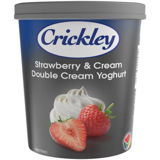 Crickley Strawberry & Cream Double Cream Yoghurt Tub 1kg