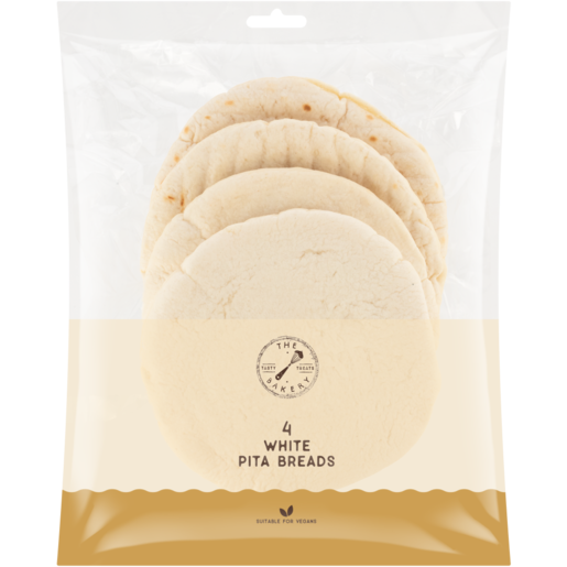 The Bakery White Pita Breads 4 Pack