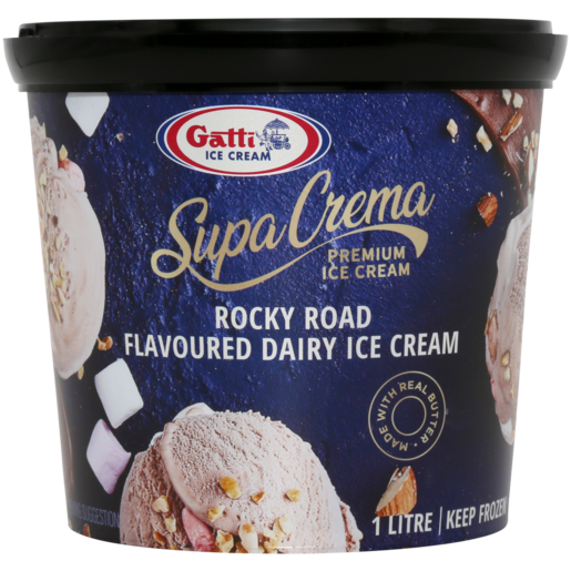 Gatti Ice Cream Supa Crema Rocky Road Ice Cream 1L