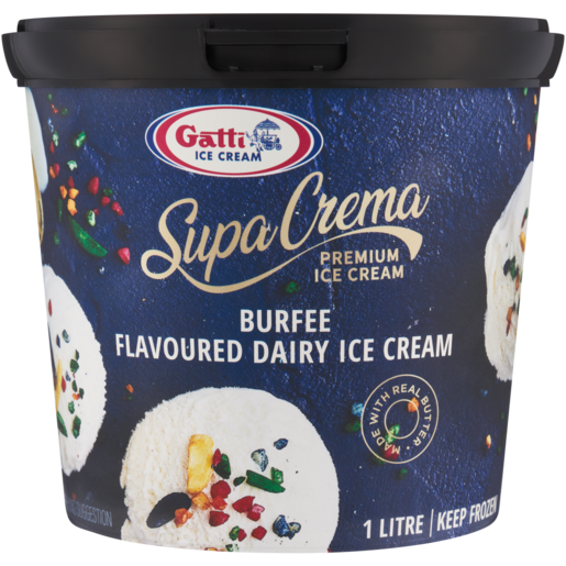 Gatti Ice Cream Supa Crema Burfee Premium Dairy Ice Cream 1L