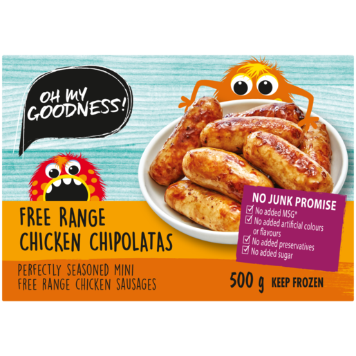 Oh My Goodness! Frozen Free Range Chicken Chipolatas 500g