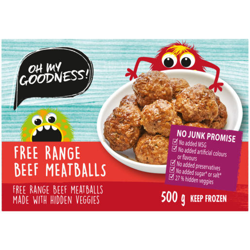 Oh My Goodness! Frozen Free Range Beef Meatballs 500g