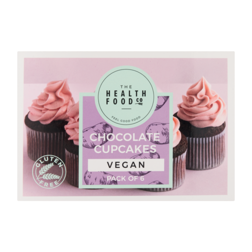 The Health Food Company Frozen Vegan Chocolate Cupcakes 6 Pack