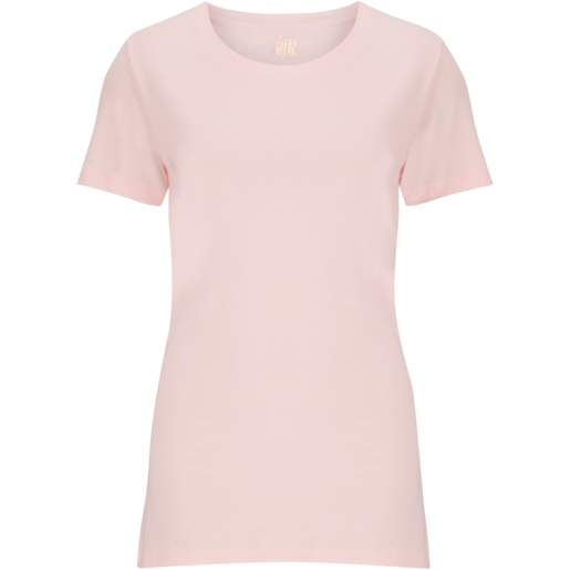 Ladies Pink Crew Neck T-Shirt S-XXL