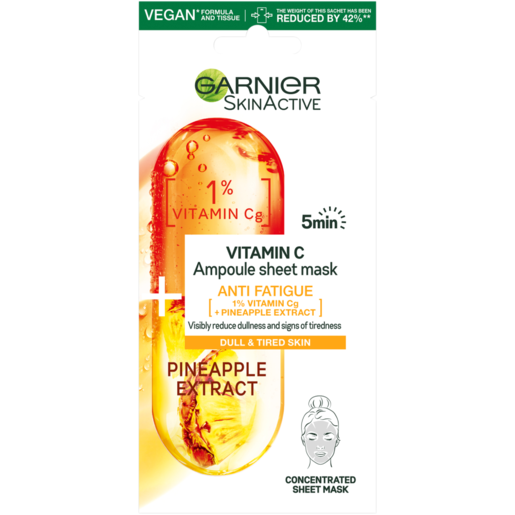 Garnier Pineapple Extract Vitamin C Anti Fatigue Ampoule Sheet Mask 15g