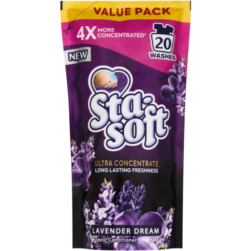 Sta-soft Ultra Concentrate Lavender Dream Fabric Softener Value Pack 500ml