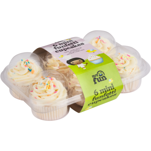 Mr Fun Sweet Vanilla Mini Funfetti Cupcakes 6 Pack