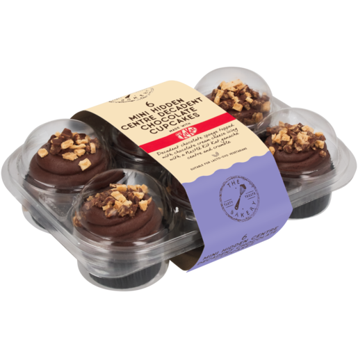 The Bakery Hidden Centre Decadent Chocolate Mini Cupcakes 6 Pack