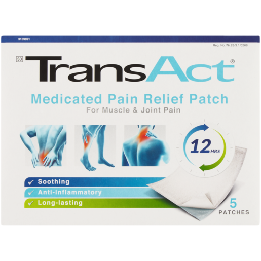 Transact Medicated Pain Relief Patches 5 Pack