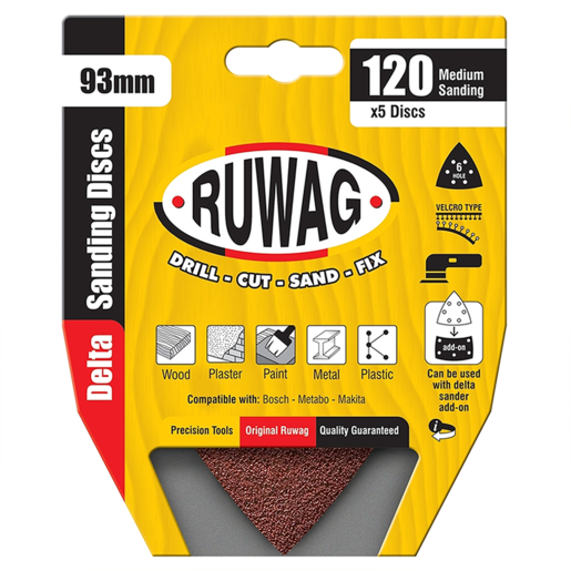 Ruwag Triangle Abrasive Sanding Sheets P120 93mm