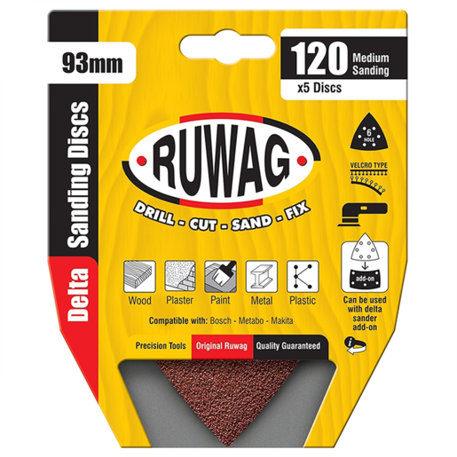 Ruwag P80 Triangle Abrasive Sandpaper 93mm