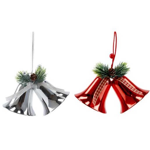 Red And Silver Bells Christmas Tree Decoration (Colour May Vary)