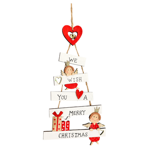 Christmas Wooden Hanging Tree Accessory 38cm