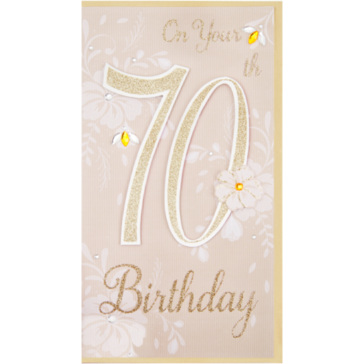 Second Nature Flowers Themed 70th Birthday Card