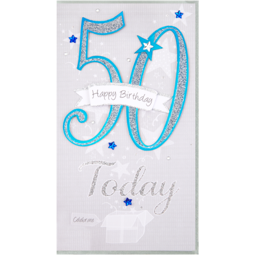 Second Nature Star Themed 50th Happy Birthday Card
