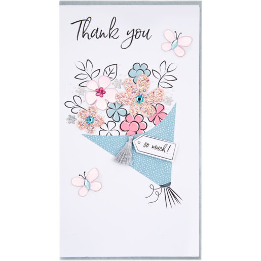 Second Nature Flower Bouquet Thank You Card