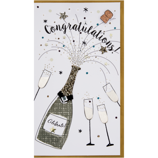 Second Nature Champagne Pop Themed Congratulations Card