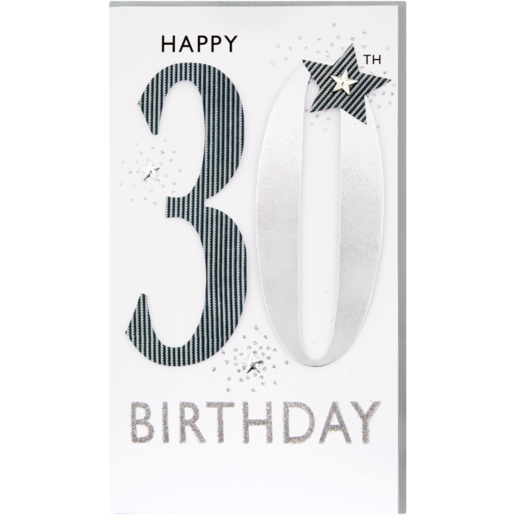 Second Nature Star Themed 30th Happy Birthday Card | Birthday Greeting ...