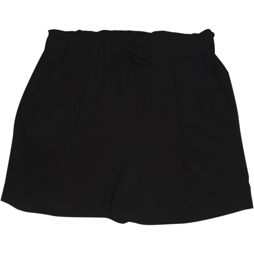 Black Ladies S-XXL Viscose Shorts