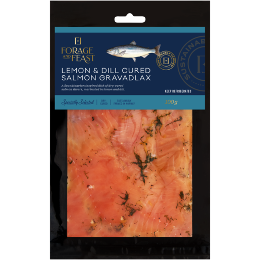 Forage And Feast Lemon & Dill Cured Salmon Gravadlax 100g