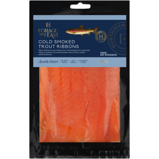 Forage And Feast Cold Smoked Trout Ribbons 100g