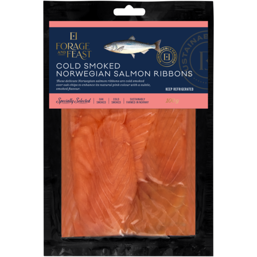 Forage And Feast Cold Smoked Norwegian Salmon Ribbons 100g
