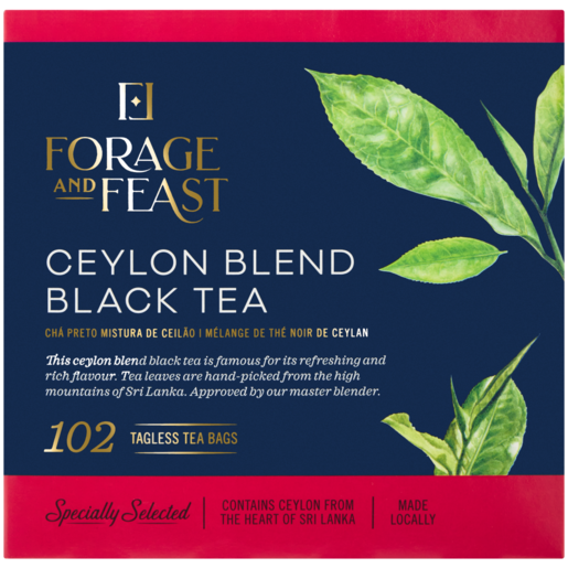 Forage And Feast Ceylon Blend Black Tagless Teabags 102 Pack